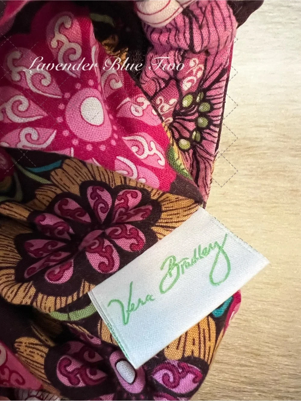 Vintage VERA BRADLEY Mod Floral Pink 2007 Hipster Paisley Brown USA Crossbody